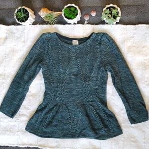 Cupio Ribbed Fit and Flare Sweater M Green